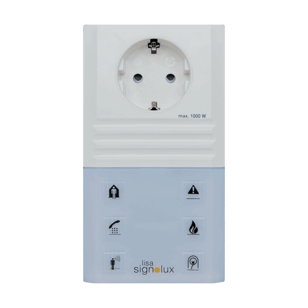 Blitzlampe mit Schukostecker, Weiss
